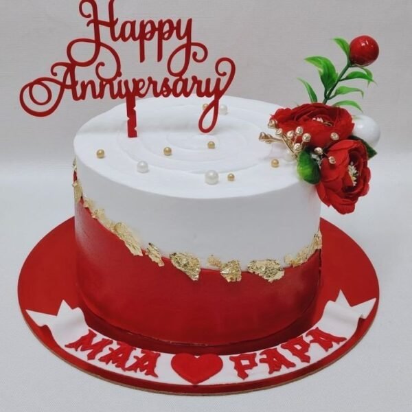 Elegant Premium Anniversary Cake with Decorative Toppings