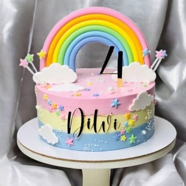Rainbow Theme Chocolate Truffle Cake