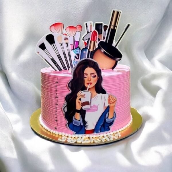 Black Forest Makeup Theme Cake