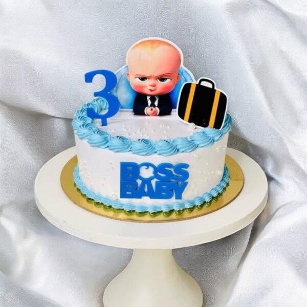 Boss Baby Cake with Fondant Decorations for Kids Birthday Party