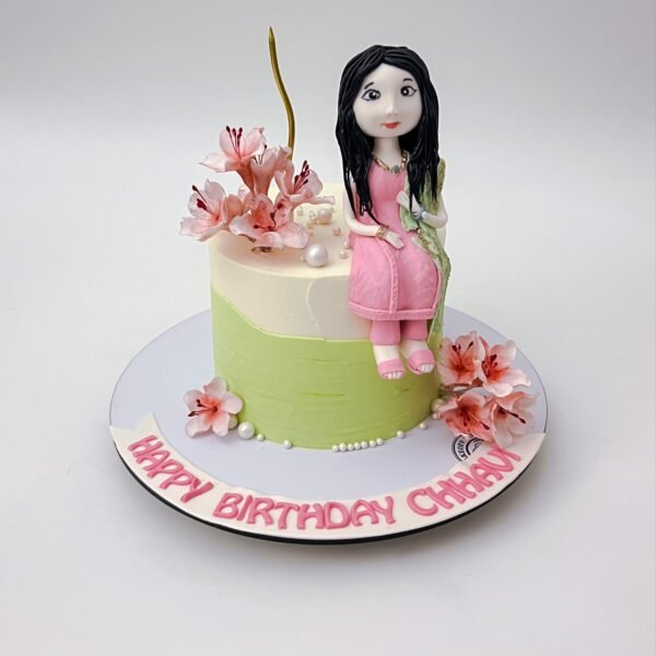 Custom 35th birthday cake with elegant decorations and personalized design