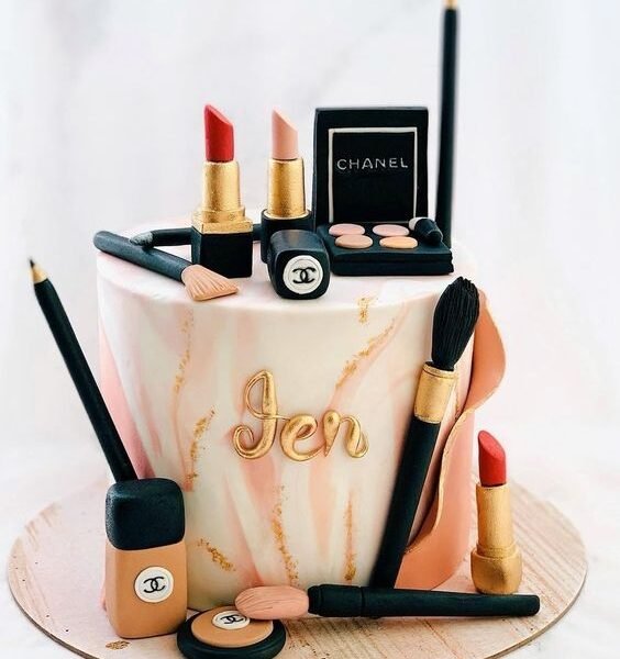 luxury cake, Belgian chocolate, makeup theme cake, themed birthday cake, same day delivery