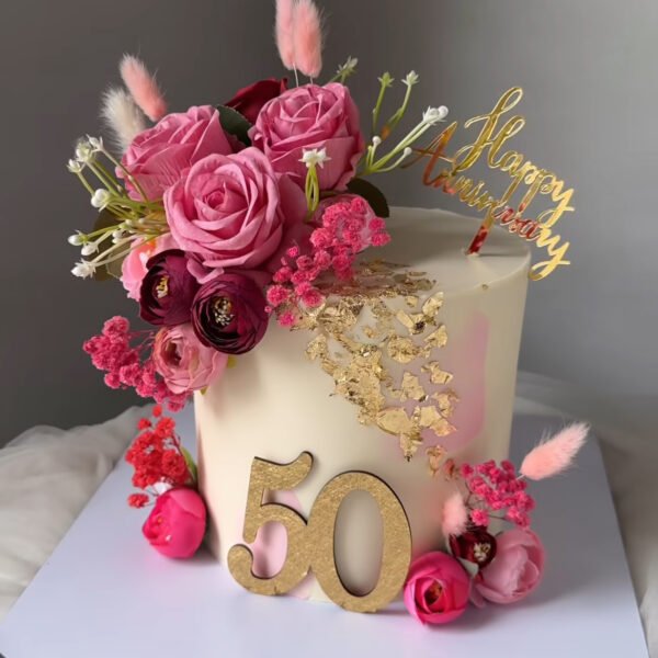 Moist Triple Chocolate 50th Anniversary Cake