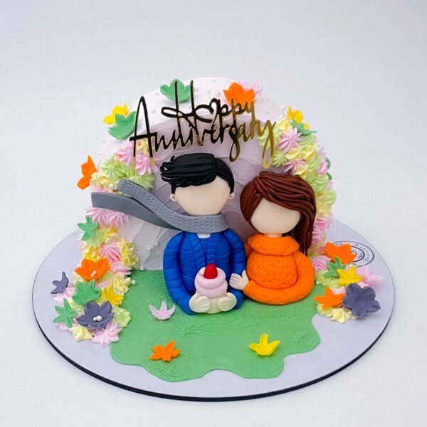 Chocolate Truffle Anniversary Cake with elegant chocolate decorations