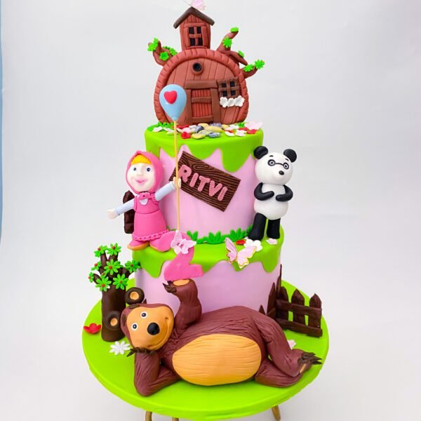 Moist Triple Chocolate Bear Cake with chocolate mousse and ganache