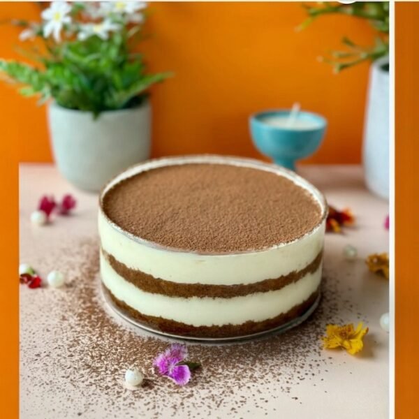 Fresh Tiramisu Box dessert with espresso-soaked sponge and cocoa dusting from Bakeoff Boutique