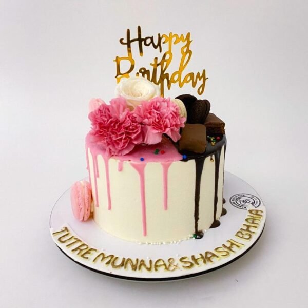 Twins Birthday Cake with Barbie and Avengers Theme for Kids’ Birthday Celebration